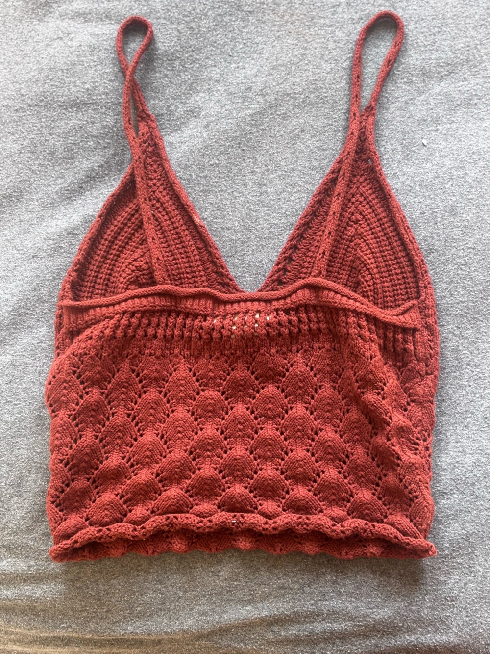 Hand-Knit Red Crochet Bralette Tank Top - Women's - Picture 2 of 2